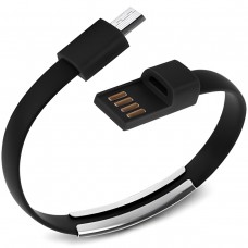 Кабель-браслет micro USB 2.0, чорний RTL