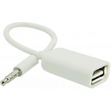 Перехідник Audio USB для iPod Shuffle Jack TRRS M -> USB AF, білий