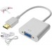 Перехідник HDMI M -> VGA F (з аудіо інтерфейсом) додаткове живлення micro USB білий RTL