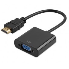 Перехідник HDMI M -> VGA F чорний (без звуку) OEM