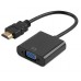 Перехідник HDMI M -> VGA F чорний (без звуку) OEM
