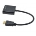 Перехідник HDMI M -> VGA F чорний (без звуку) OEM