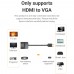 Перехідник HDMI M -> VGA F, 1080P 60Hz, кабель 0,15м, Vention чорний