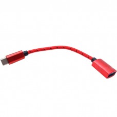 Перехідник OTG Type-C --> USB 3.2, 0.15 м, червоний