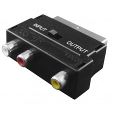 Перехідник SCART M --> RCAx3 F, AV з перемикачем