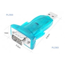 Перехідник USB 2.0 Type-A --> COM (RS232) 9pin, Chipset PL-2303, синій