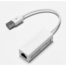 Перехідник USB 2.0 Type-A --> Ethernet RJ45 100Mb чорний 0.1м білий, RTL