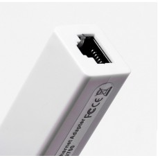 Перехідник USB 2.0 Type-A --> Ethernet RJ45 100Mb чорний 0.1м білий, RTL
