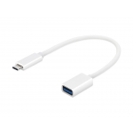 Перехідник USB 2.0 Type-C --> USB (OTG) OEM, кабель 0.2м, білий Перехідник USB 2.0 Type-C --> USB (OTG) OEM, кабель 0.2м, білий