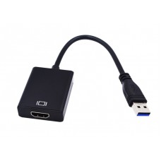 Перехідник USB 3.0 Type-A --> HDMI AF кабель 20см, чорний