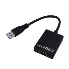 Перехідник USB 3.0 Type-A --> HDMI AF кабель 20см, чорний