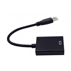 Перехідник USB 3.0 Type-A --> HDMI AF кабель 20см, чорний