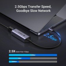 Перехідник USB 3.0 Type-C --> Ethernet RJ45 2.5Gb  CM648 Ugreen чорний