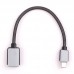 Перехідник USB 3.1 Type-C  -->USB AF (OTG) кабель 0.2м, обплетення, OEM