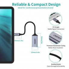 Перехідник USB 3.1 Type-C --> Displayport F 4K 60Hz Choetech cірий