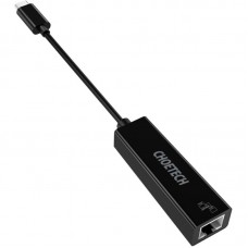 Перехідник USB 3.1 Type-C --> Ethernet RJ45 1000Mb 0,15 м, Choetech чорний