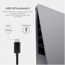 Перехідник USB 3.1 Type-C --> Ethernet RJ45 1000Mb 0,15 м, Choetech чорний