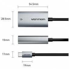Перехідник USB 3.1 Type-C --> Ethernet RJ45 1000Mb чорний Aluminum Alloy Type Vention Перехідник USB 3.1 Type-C --> Ethernet RJ45 1000Mb чорний Aluminum Alloy Type Vention