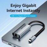 Перехідник USB 3.1 Type-C --> Ethernet RJ45 1000Mb чорний Aluminum Alloy Type Vention Перехідник USB 3.1 Type-C --> Ethernet RJ45 1000Mb чорний Aluminum Alloy Type Vention