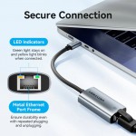 Перехідник USB 3.1 Type-C --> Ethernet RJ45 1000Mb чорний Aluminum Alloy Type Vention Перехідник USB 3.1 Type-C --> Ethernet RJ45 1000Mb чорний Aluminum Alloy Type Vention