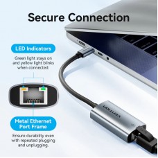 Перехідник USB 3.1 Type-C --> Ethernet RJ45 1000Mb чорний Aluminum Alloy Type Vention Перехідник USB 3.1 Type-C --> Ethernet RJ45 1000Mb чорний Aluminum Alloy Type Vention