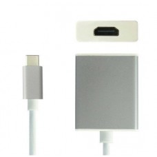 Перехідник USB 3.1 Type-C --> HDMI (F), сріблястий
