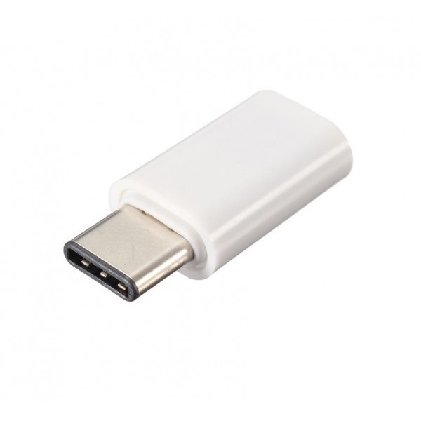 Перехідник USB 3.1 Type-C --> Micro USB (OTG) білий