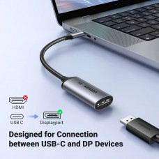 Перехідник USB Type-C --> DisplayPort Thunderbolt 4 8K 60HZ CM654 Ugreen сірий