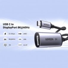 Перехідник USB Type-C --> DisplayPort Thunderbolt 4 8K 60HZ CM654 Ugreen сірий