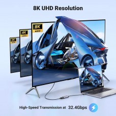 Перехідник USB Type-C --> DisplayPort Thunderbolt 4 8K 60HZ CM654 Ugreen сірий