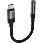Перехідник USB-C --> 3.5 mm 15cm audio converter J12 Acefast black Перехідник USB-C --> 3.5 mm 15cm audio converter J12 Acefast black