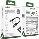 Перехідник USB-C --> 3.5 mm 15cm audio converter J12 Acefast black Перехідник USB-C --> 3.5 mm 15cm audio converter J12 Acefast black