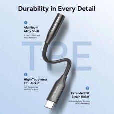Перехідник USB-C --> аудіо Jack 3.5мм, Aluminum Alloy, чорний Vention Перехідник USB-C --> аудіо Jack 3.5мм, Aluminum Alloy, чорний Vention