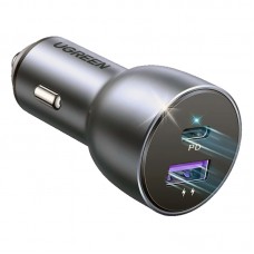 Автозарядка 2xUSB 36W (USB-C+USB-A) QC 3.0+ Косм. Сіра (CD213) UGREEN