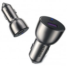 Автозарядка 2xUSB 36W (USB-C+USB-A) QC 3.0+ Косм. Сіра (CD213) UGREEN