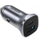 Автозарядка 2xUSB 30W (USB-A + USB-C) QC 4.0 Сіра (EC305) UGREEN Автозарядка 2xUSB 30W (USB-A + USB-C) QC 4.0 Сіра (EC305) UGREEN