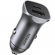 Автозарядка 2xUSB 30W (USB-A + USB-C) QC 4.0 Сіра (EC305) UGREEN Автозарядка 2xUSB 30W (USB-A + USB-C) QC 4.0 Сіра (EC305) UGREEN