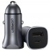 Автозарядка 2xUSB 30W (USB-A + USB-C) QC 4.0 Сіра (EC305) UGREEN