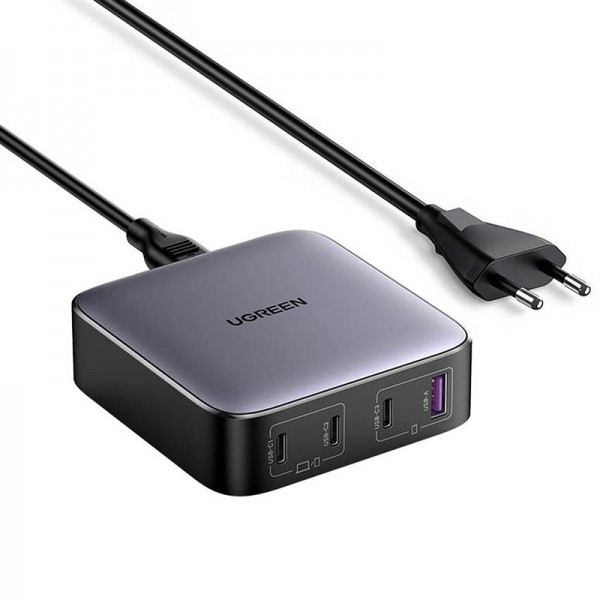 Зарядний пристрій 4xUSB 100W (3хUSB-C+USB-A) Gan Nexode чорний CD328 Ugreen Desktop Fast Charger