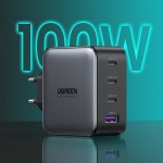 Зарядний пристрій 4xUSB 100W (3xUSB-C+USB-A) Gan Tech Fast GAN Charger чорний CD226 Ugreen
