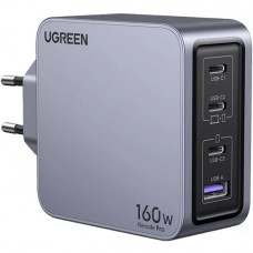 Зарядний пристрій 4xUSB 160W (3xUSB-C + USB-A) GaN + Type-C cable 100W сірий X763 Nexode Pro Ugreen Зарядний пристрій 4xUSB 160W (3xUSB-C + USB-A) GaN + Type-C cable 100W сірий X763 Nexode Pro Ugreen