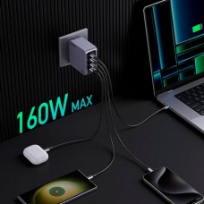 Зарядний пристрій 4xUSB 160W (3xUSB-C + USB-A) GaN + Type-C cable 100W сірий X763 Nexode Pro Ugreen Зарядний пристрій 4xUSB 160W (3xUSB-C + USB-A) GaN + Type-C cable 100W сірий X763 Nexode Pro Ugreen
