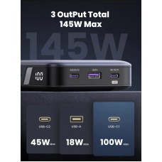 УМБ Ugreen 25000mAh 145W 2xUSB C+USB A, PD3.0+QC3.0, наскрізне живлення 65Вт (PB205) УМБ Ugreen 25000mAh 145W 2xUSB C+USB A, PD3.0+QC3.0, наскрізне живлення 65Вт (PB205)