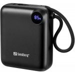 УМБ Sandberg 10000mAh 20W PD,QC3.0, USB-C In/Out, PowerThru, with built-in 2xUSB-C cables УМБ Sandberg 10000mAh 20W PD,QC3.0, USB-C In/Out, PowerThru, with built-in 2xUSB-C cables