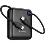 УМБ Sandberg 10000mAh 20W PD,QC3.0, USB-C In/Out, PowerThru, with built-in 2xUSB-C cables УМБ Sandberg 10000mAh 20W PD,QC3.0, USB-C In/Out, PowerThru, with built-in 2xUSB-C cables