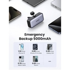 УМБ Ugreen 5000mAh 22,5W  USB-C In/Out, with build-in Type-C connector (PB503) сірий