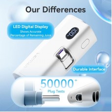 УМБ Vention 4800mAh 22,5W PD, USB-C In/Out, LED display, with built-in Lightning cable Blue