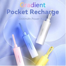 УМБ Vention 5000mAh 20W PD, USB-C In/Out, Lightning In/Out, with cable, Gradient Red