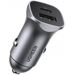 Автозарядка 2xUSB 30W (USB-C + USB-A) CD130 Ugreen