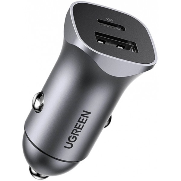 Автозарядка 2xUSB 30W (USB-C + USB-A) CD130 Ugreen